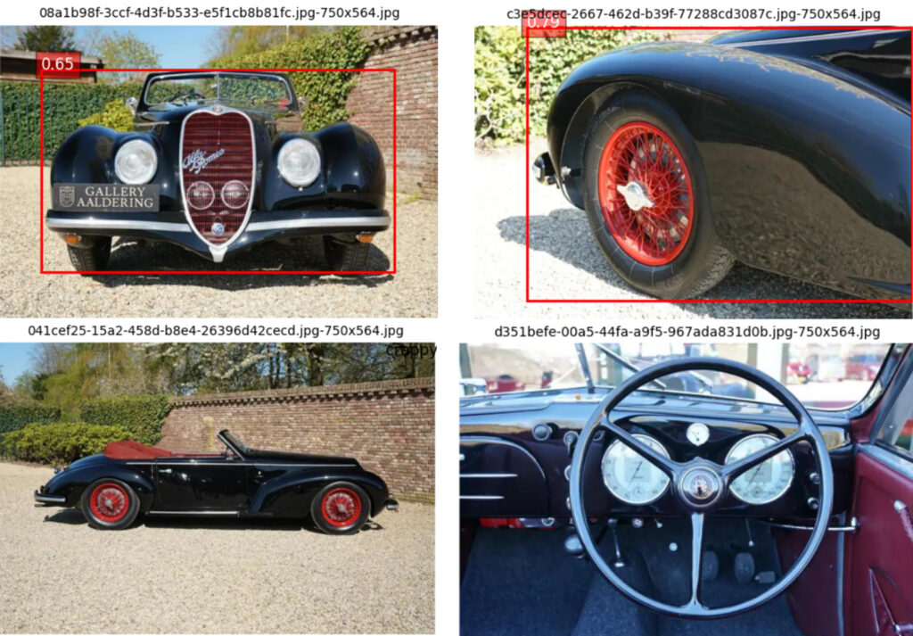 The results of using YOLO on the dataset; here we see how we miss some useful images and how useless images might end up being used. This warranted the development of a CNN that would act as a binary classifier.